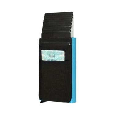 Imagem de Carteira Slim De Alumínio Para 12 Cartões, Compartimento Traseiro Elás