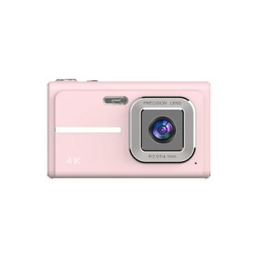 Imagem de Snsowed Câmera Vlog 1080P 48MP 16X Zoom Autofoco Câmera Digital Compacta Crianças Iniciantes Tela IPS (Rosa)