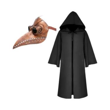 Imagem de Fantasia De Médico Da Peste Medieval Para Adultos E Crianças Com Capuz