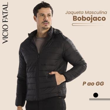Imagem de Jaqueta Masculina Bobojaco Nylon Impermeável Puffer Corta Vento Capuz Removível Frio-Masculino