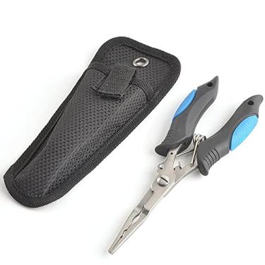 Imagem de LUYILA Alicate de pesca, removedor de gancho de aço inoxidável, cortador de trança, alicate de anel dividido à prova de ferrugem, multiferramentas de pesca com cordão, para pescadores, pescadores