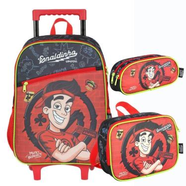 Imagem de Kit Mochila Rodinhas ENALDINHO Luxcel IC42222 Vermelho-Unissex