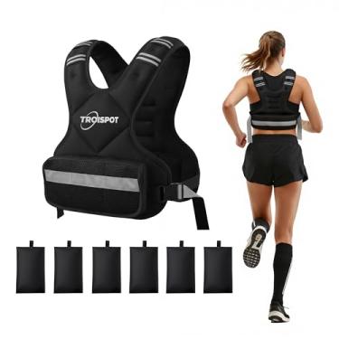 Imagem de Troispot Colete pesado, colete de peso corporal ajustável de 5 a 9 kg para caminhada, treinamento de força, corrida, corrida