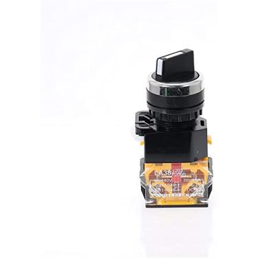 Imagem de Codificador de interruptor 1 peça interruptor seletor de autobloqueio de 22 mm 1NO1NC 2 posições interruptores rotativos DPST 4 parafusos 10A400V botão liga/desliga (cor: preto)