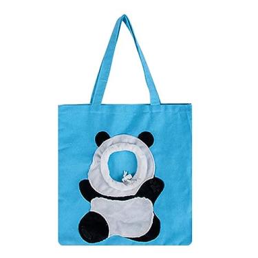 Imagem de Bolsa de ombro canvas para pet porta-pet fofo portátil transporte no peito mão viagem suprimentos animais pequenos gatos cães com peso até 11 libras