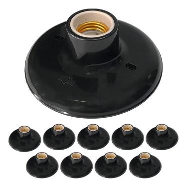 Imagem de Kit 10 Plafonier Plafon 100W Bocal Preto Soquete E27 Teto