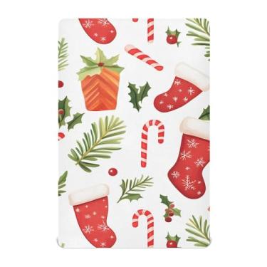 Imagem de xigua Lençóis de berço natalinos para meninas e meninos, lençol macio e respirável adequado para berço padrão e cama infantil 71 x 132 cm