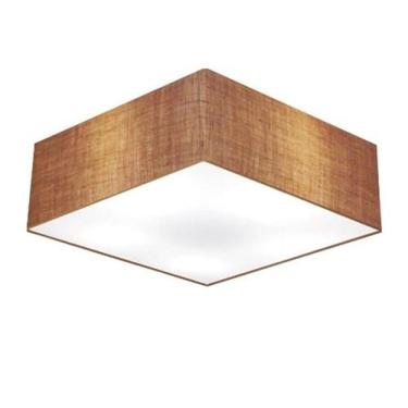 Imagem de Plafon Para Varanda Gourmet Quadrado SV-3002 Cúpula Cor Palha - Lustre