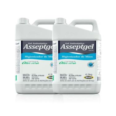 Imagem de Kit 2 Unidades Álcool em gel Asseptgel Cristal 5L