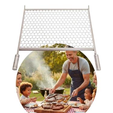 Imagem de Grelha Para Churrasco Inox Tela Moeda 50X30 Churras Dragão