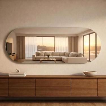 Imagem de Espelho de Parede Oval Solis Pinterest 150x40cm Corpo Inteiro com Acab