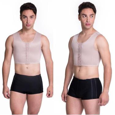 Imagem de Colete Modelador Slim Masculino Curto Pós Cirúrgico Ginecomastia Regat