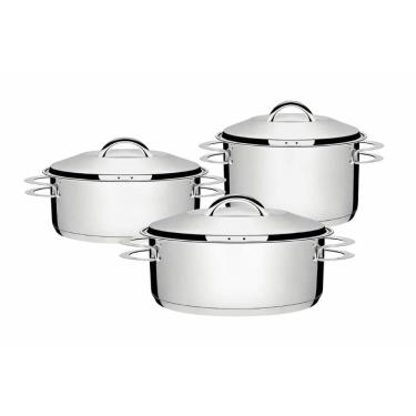 Imagem de Jogo de Panelas Tramontina Solar 3 Peças Aço Inox Fundo Triplo