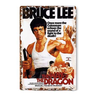 Imagem de Decoração de parede com letreiro de metal Bruce Lee O Caminho do Dragão