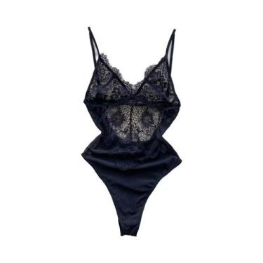 Imagem de Body Feminino Sensual Com Renda, Recortes Vazados, Alças E Costas Aber
