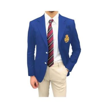 Imagem de Blazer Tuxedo Masculino Slim Fit Vermelho De Alta Qualidade Com Lapela