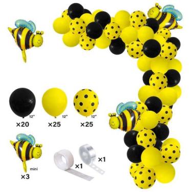 Imagem de Kit de balão Bee Latex Foil Confetti 75 unidades para festa - yiweisai