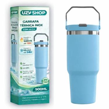 Imagem de Garrafa Térmica 900ml Isolamento a Vácuo Inox 24h Quente Frio Academia