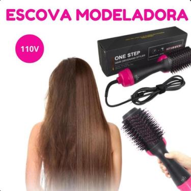 Imagem de Escova Secadora 1200W Para Cabelos Longos e Cheios de Brilho 110V - Ba