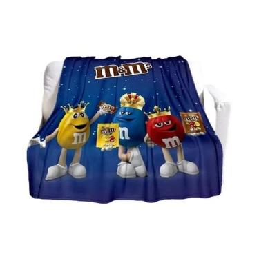 Imagem de Cobertor De Pelúcia Infantil M&M's Chocolate Quente E Moderno Para Cas