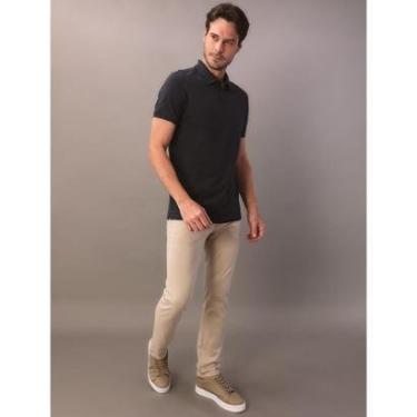 Imagem de Camisa Polo Masculina Básica Sem Friso Calvin Klein - Azul Marinho-Masculino