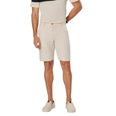Imagem de Bermuda Linho Pedal Casual Reta Masculina Max Denim 12102 Offwhite-Masculino