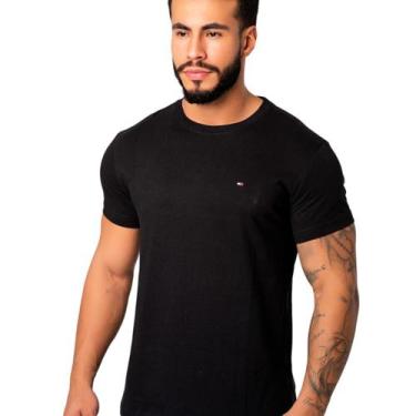 Imagem de Camiseta Tommy Hilfiger Básica, Preto, G