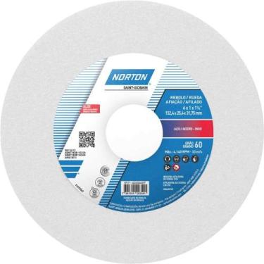 Imagem de Rebolo Reto 6" x 1" 38A Grão 60 Branco Norton OstenVonder