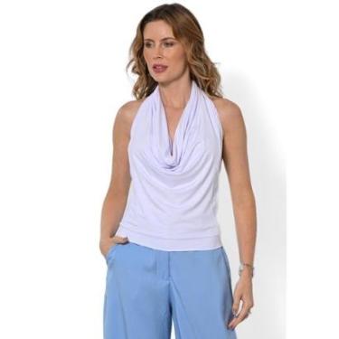 Imagem de Blusa Bisô Jersey Decote Degagê Lisa Branca-Feminino