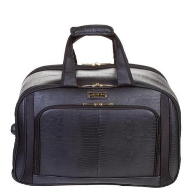 Imagem de Sacola com Carrinho Média Croco 4T - Preto - Sestini, Preto