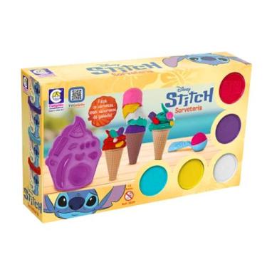 Imagem de Kit Massinha De Modelar Stitch Sorveteria Disney Com Acessórios Brinqu
