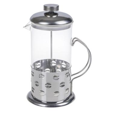 Imagem de Cafeteira Francesa Em Inox Luxo Chaleira Expressa Em Vidro Cremeira Bule Prensa French Press Luxo 600ml