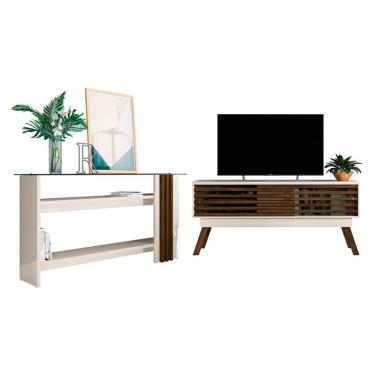 Imagem de Rack Bancada com Aparador Frizz 1.5 Off White Savana – Madetec