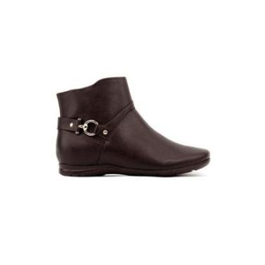 Imagem de Bota Cano Curto Comfortflex Salto Baixo Cafe-Feminino