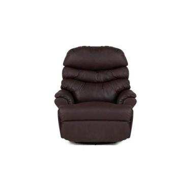 Imagem de Poltrona Comfort Luxo Reclinável Giratória Marrom Café Castor - COLCHÕ