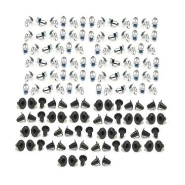 Imagem de Kit 60 Grampos Metal Revestimento Forro Porta Fusca + 60 Chupetas Borr