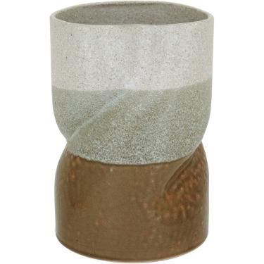 Imagem de VASO DECORATIVO ENFEITE PLANTA CERÂMICA 21x14x14cm MARROM