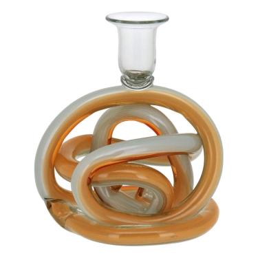 Imagem de CASTIÇAL PORTA VELA VIDRO 16x14x14cm ÂMBAR