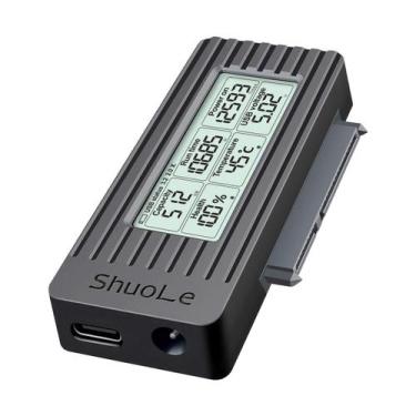 Imagem de Case para HD SSD SATA com Monitor de Status Com NF Cor:Preto - Shuole,