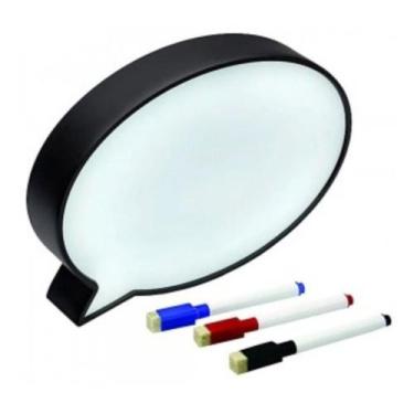 Imagem de Luminária Led Quadro Balão De Mensagem Caneta Light Box - Coisaria