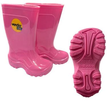 Imagem de Bota Infantil Impermeável Galocha Borracha Pvc Vonder Kids, Rosa, 24/2
