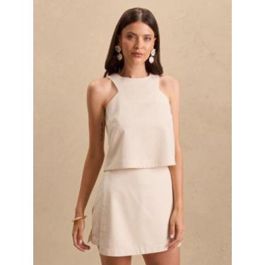 Imagem de Blusa Via Lessa Napoli com Cava Francesa em Linho Natural, M