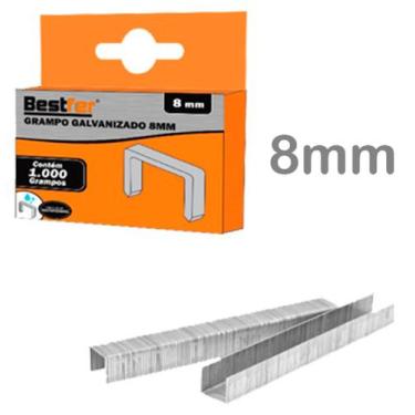 Imagem de Grampo para grampeador galvanizado 8mm com 1000 pecas na caixa - Bestf