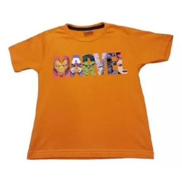 Imagem de Camiseta Fantasia Infantil Super Heróis Manga Curta - Gênerico, Laranj