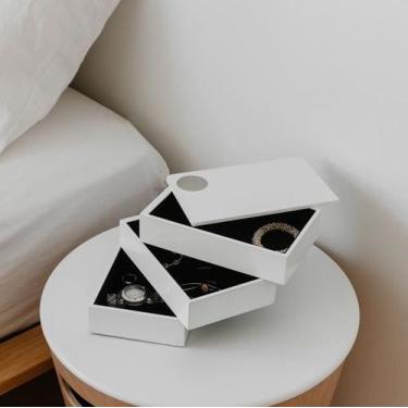 Imagem de Porta Joias Espiral Elegante com 3 Compartimentos para Organização Prá