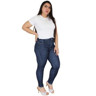 Imagem de Calca Jeans Hering Feminina Siynny Cintura Média Ultra Stretch Azul H9