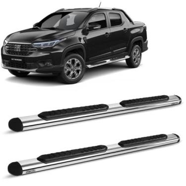 Imagem de Estribo Lateral Oval Fiat Strada 2021 a 2026 Aço Carbono Cromado - Tra