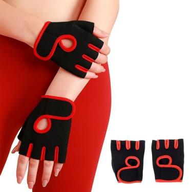 Imagem de Par de Luvas Fitness Treino Academia exercício funcional - Vermelho - 