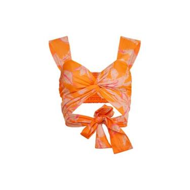 Imagem de Cropped Estampado - Laranja - Amey, PP