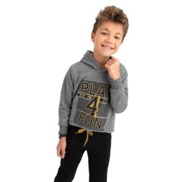 Imagem de Conjunto moletom com capuz menino - inverno - Hrradinhos, Preto, 4